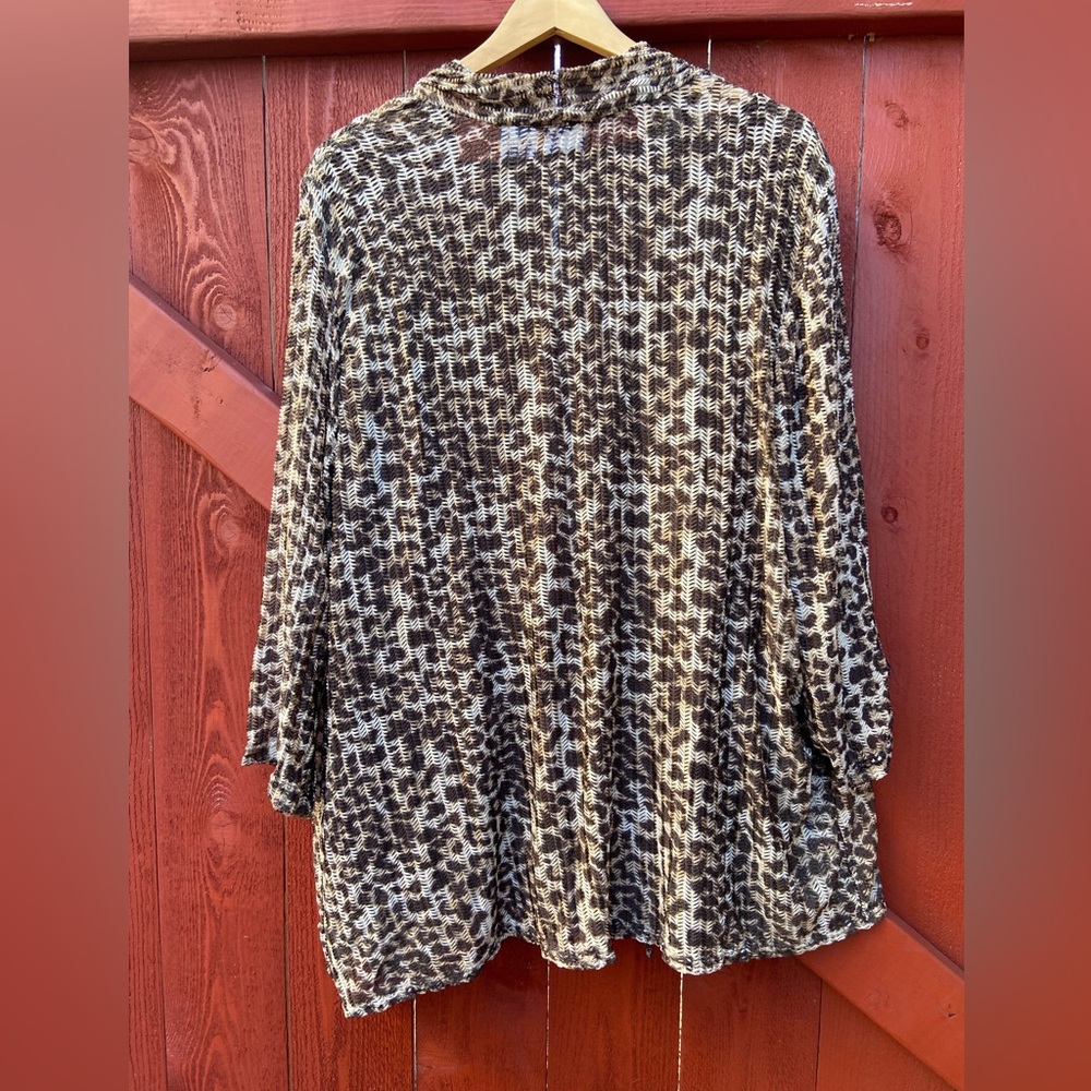 NWOT Leopard Print Open Front Cardigan with Brown Tank Top - Picture 5 of 5
